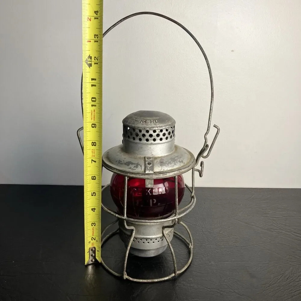 Union Pacific Adlake Kero Lantern Embossed U.P. Red Globe VTG Railroad Signal